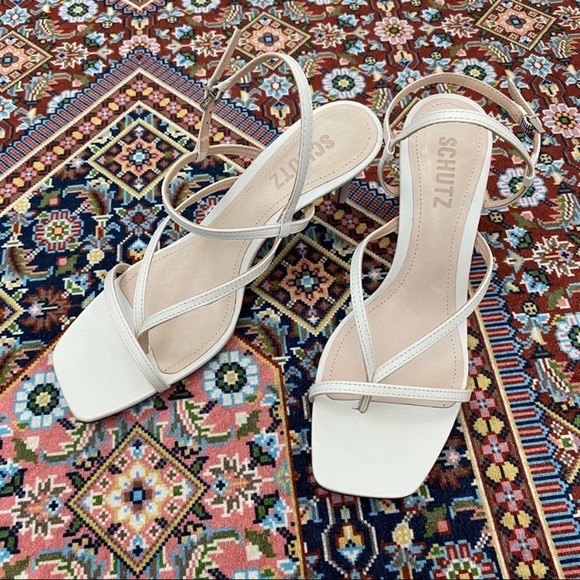Schutz White Aurora Strappy High Heel Sandals - Picture 3 of 11